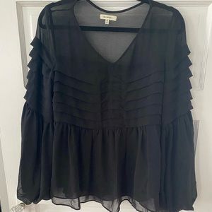 Black sheer layered top. Max Studio Size S. EUC worn once just didn’t like on me